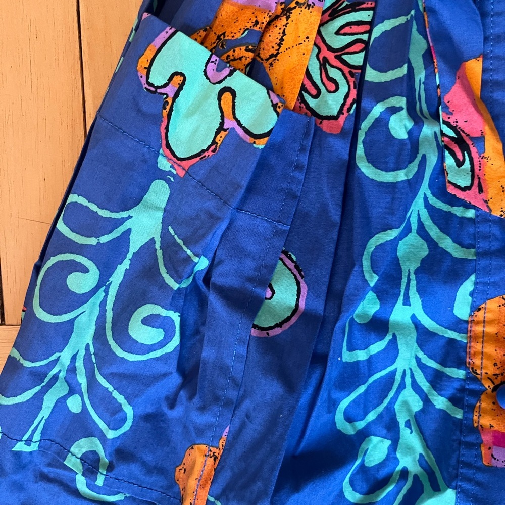 Tracy Reese Kirby Blue and Orange Floral Midi Dress Sz 0 - Picture 4 of 8